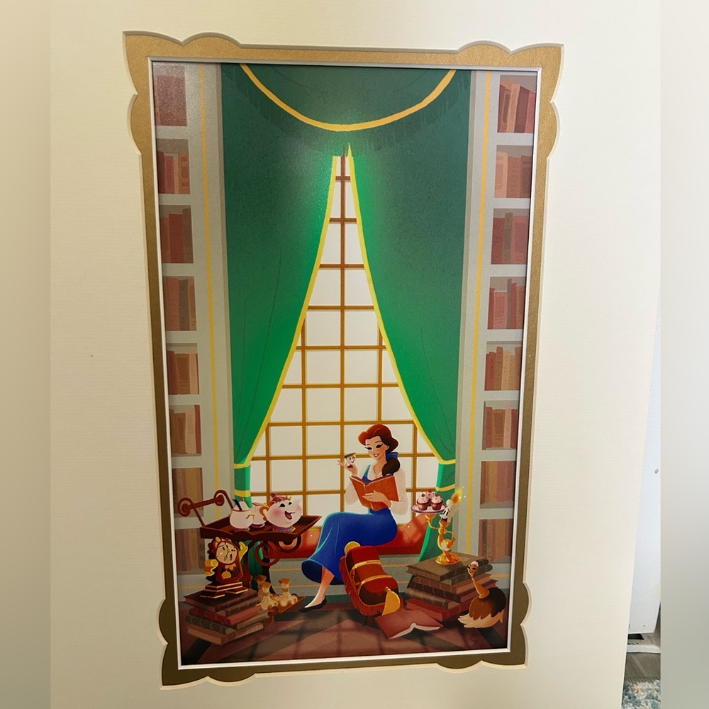 Disney Disney Belle In The Library by Eunjung June Kim Art Print